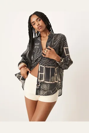 Never Fully Dressed Oversized shirt in palm print (part of a set)