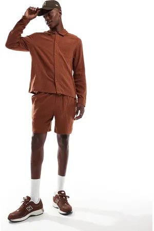 Another Influence Gauze relaxed fit shorts in (part of a set)-Orange