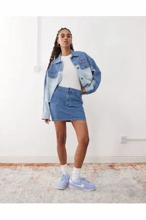 Kickers Low rise mini skirt in mid blue