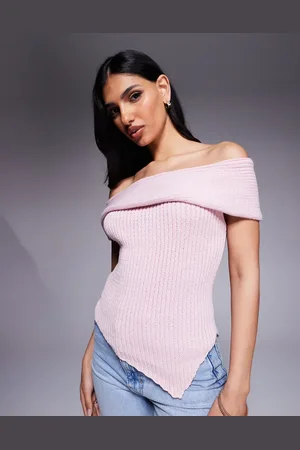 ASOS One shoulder knitted top in