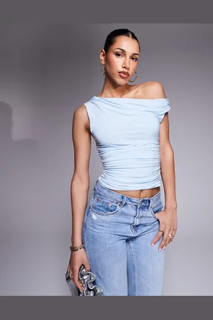 Missyempire Missy Empire exclusive double layered slinky off shoulder top in