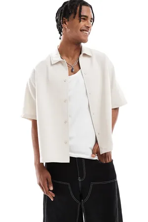 Bershka Relaxed shirt in -Neutral