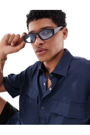 Pull&Bear Angular sunglasses with blue lens in