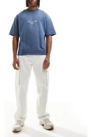 Bershka Straight cargo pants in ecru