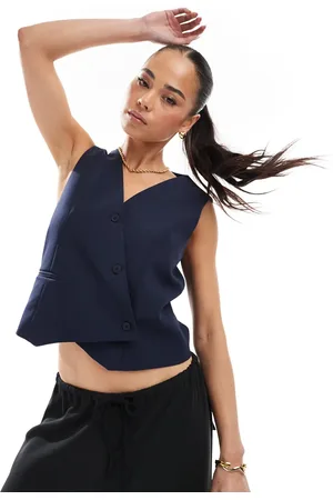 ONLY Asymmetric detail waistcoat in navy