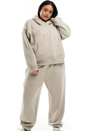 Kaiia Plus logo oversized hoodie in (part of a set)-Neutral