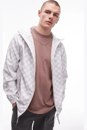 Rains 18370 waterproof storm breaker jacket in white checkerboard