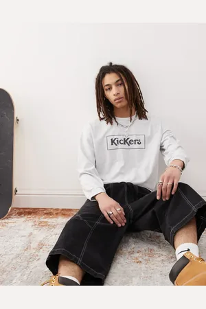 Kickers Long sleeve t-shirt with navy graphic in