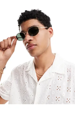 Pull&Bear Metal frame oval sunglasses in gold