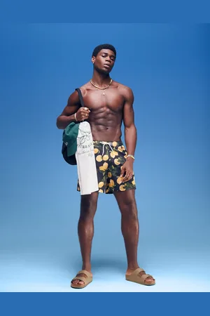 Hollister Y2K swim shorts in lemon print