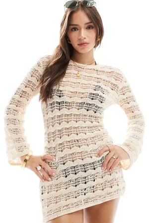 Style Cheat Crochet mini dress in -White