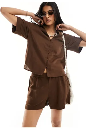 Lindex Edda Linen blend boxy beach shirt in (part of a set)