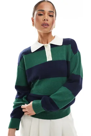 Hunter Stripe rugby knit jumper in