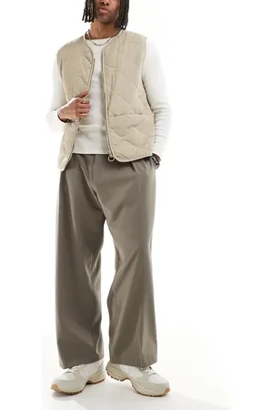 Bershka Balloon tailored pants in beige