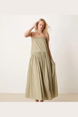 ASOS ASOS DESIGN Tall dropped waist maxi dress in -Grey