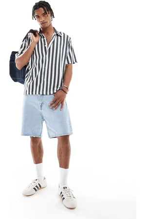 Bershka Striped shirt in -Blue