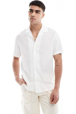 French Connection French Connection short sleeve linen revere shirt in