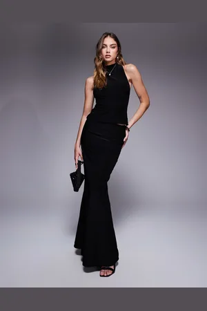 Fashionkilla Double sculpted slinky maxi skirt in (part of a set)