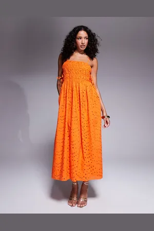 River Island Broderie baby doll maxi dress in