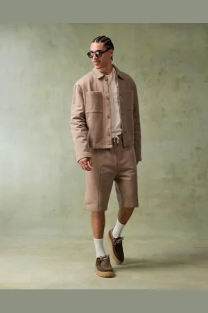 ASOS Heavyweight smart jorts in brown (part of a set)