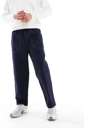 ASOS Baggy nylon pants with contrast stitch in