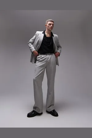 Topman Premium wool mix highwaist relaxed suit pants in