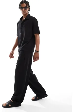 Bershka Plisse baggy trackies in (part of a set)