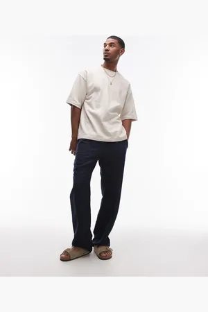 Topman Wide leg linen pants in