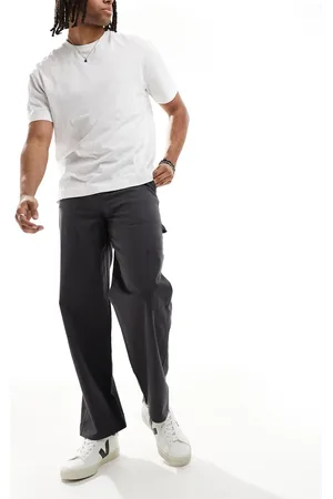 New Look Relaxed carpenter pants in grey