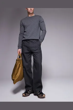 ASOS Straight leg herringbone pants in