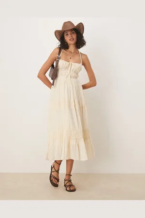 Free People Taking Sides tiered midaxi dress in -Blue