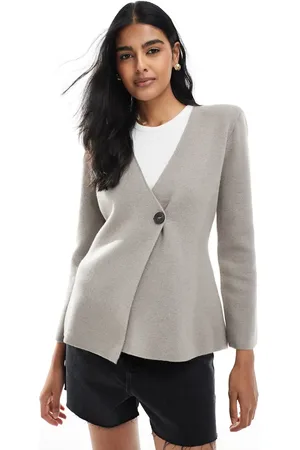 ONLY Structured v-neck cardigan in -Neutral