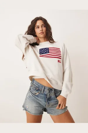 Ralph Lauren Flag print sweatshirt in off white