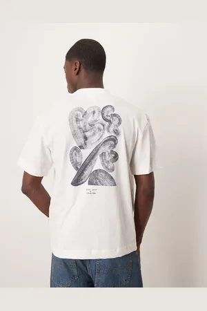 SELECTED X Nous Vous oversized t-shirt with back print in cream-White