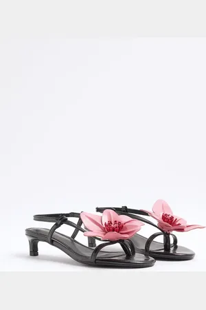 River Island 3D flower kitten heels in