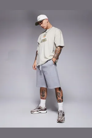 ASOS Premium heavyweight oversized shorts 400gsm in grey marl