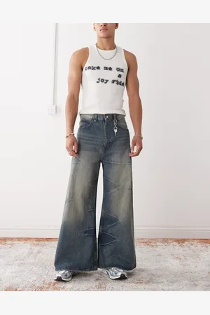 Cheap Monday Rad super wide leg skater jeans in blue wash with faded highlight