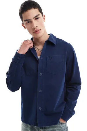 Fred Perry Twill overshirt in navy