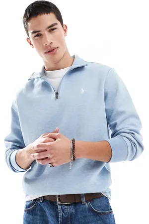 Ralph Lauren Icon logo double knit half zip sweatshirt in