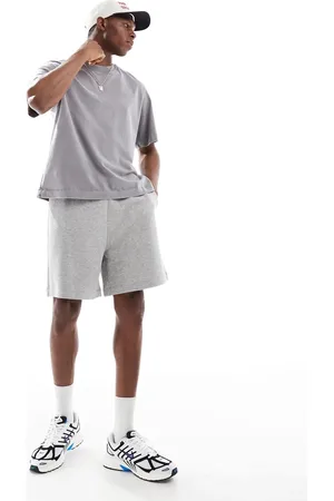 ASOS Essential mid length oversized shorts in grey marl