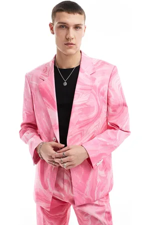 Viggo Oversized suit jacket in swirl print-Green