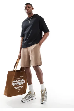ASOS Essential mid length oversized shorts in light brown