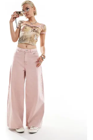 Monki Stud flare pants in