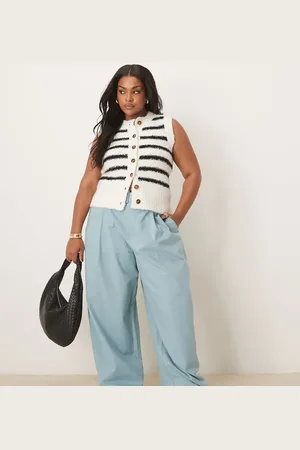 ASOS Curve clean balloon pants in -Blue