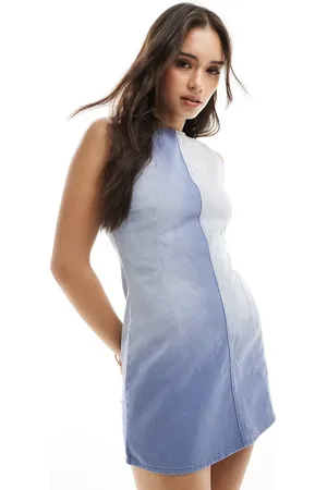 Monki Denim two-tone mini dress in
