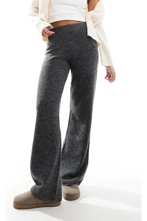 JJXX Knitted fluffy pants in grey