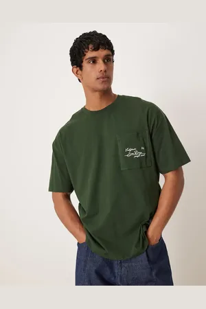 ASOS Oversized t-shirt with city pocket embroidery in green