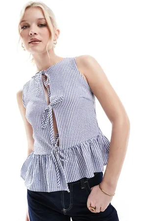 Daisy Street Peplum front tie up top in