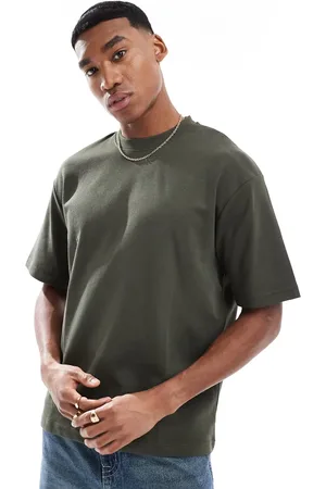 SELECTED Oversized heavyweight 220gsm t-shirt in green