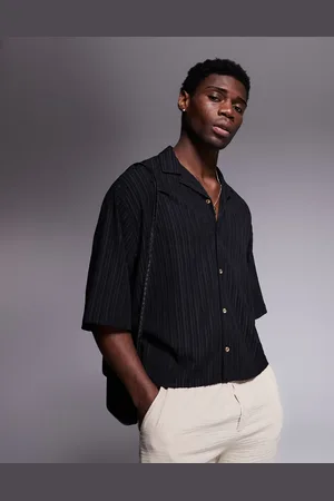ASOS Oversized revere boxy textured shirt in